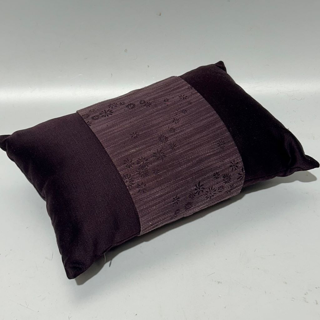 CUSHION, Burgundy Purple w Band 40cmL x 30cmW